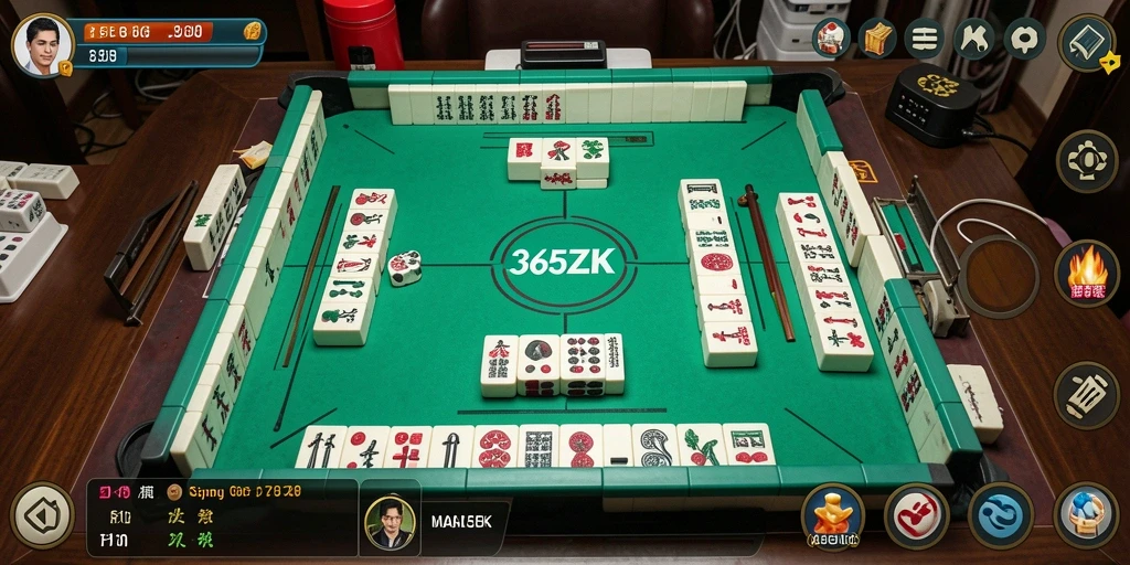 Tangkapan layar utama 365ZK dengan gameplay Mahjong yang seru.