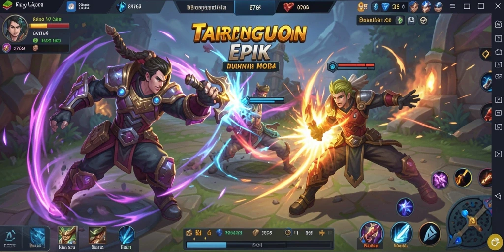Tampilan gameplay MOBA yang intens dan seru di 8768.