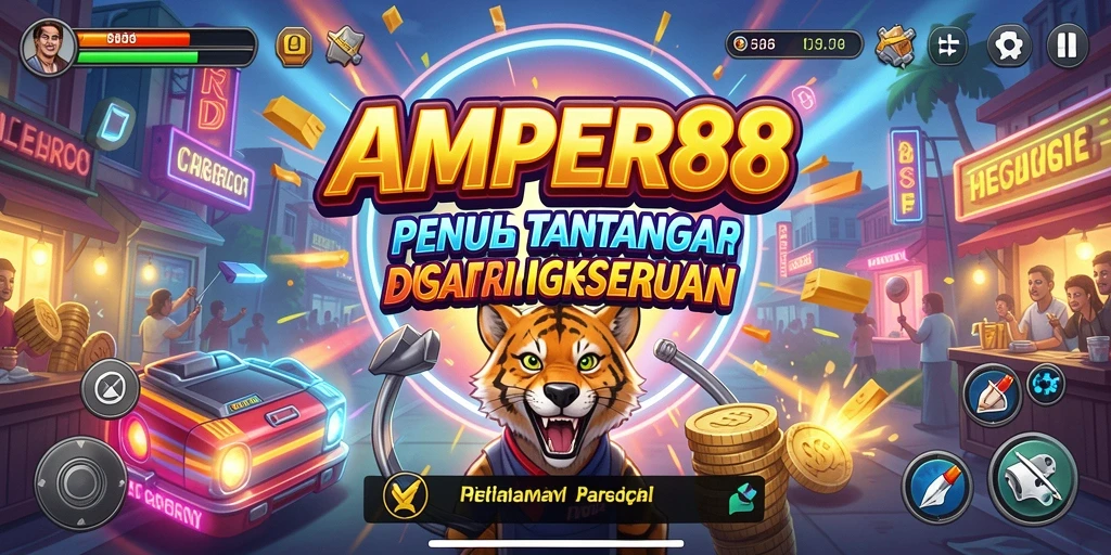 Screenshot permainan AMPER88 menunjukkan aksi seru gameplay Arcade.