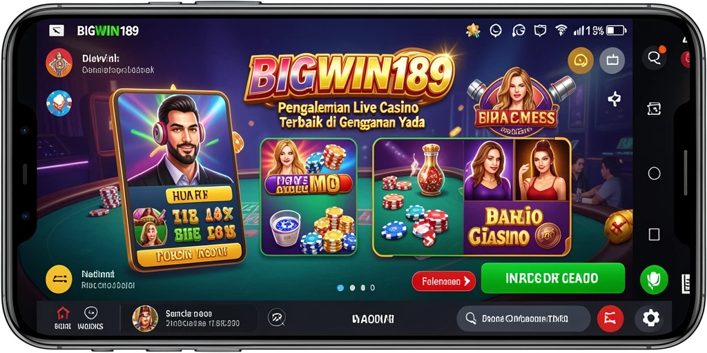 Tampilan utama gameplay Live Casino yang mendebarkan di BIGWIN189.