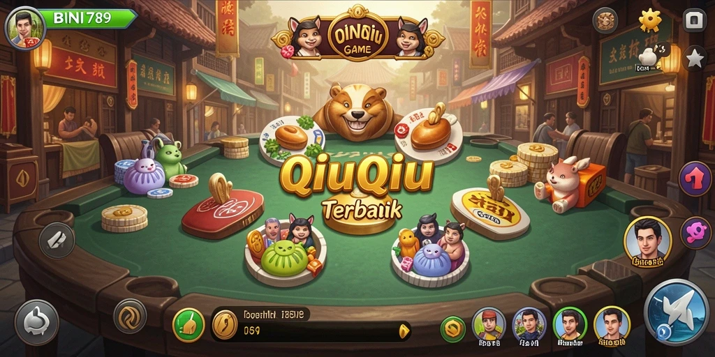 Screenshot utama BNI789 menunjukkan gameplay seru QiuQiu.