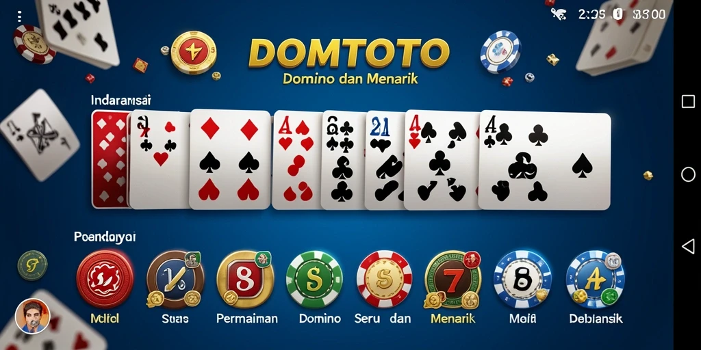 Screenshot utama DOMTOTO menampilkan pemain bersaing dalam permainan Domino yang seru.