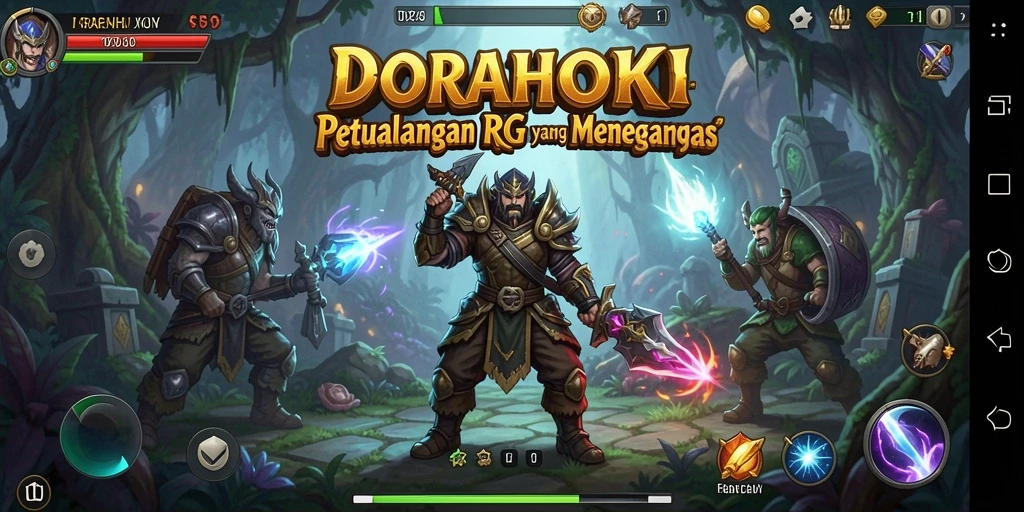 Tampilkan gameplay seru DORAHOKI di dunia RPG.