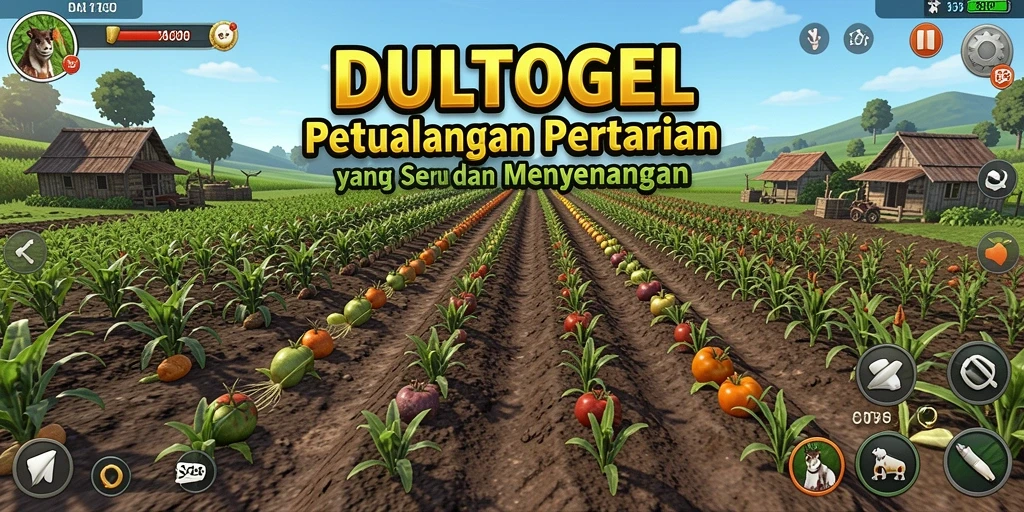 Tampilan gameplay DULTOGEL dengan aktivitas bertani yang seru.
