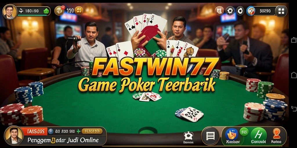 Tampilan gameplay seru di FASTWIN77 dengan pemain poker lainnya.