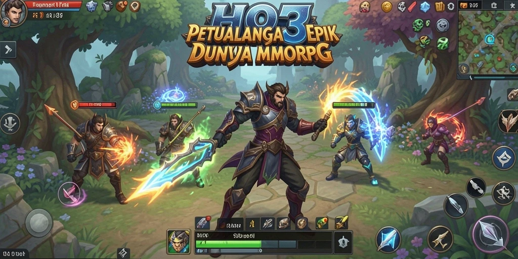 Screenshot utama HO3 menampilkan aksi seru dalam permainan MMORPG.