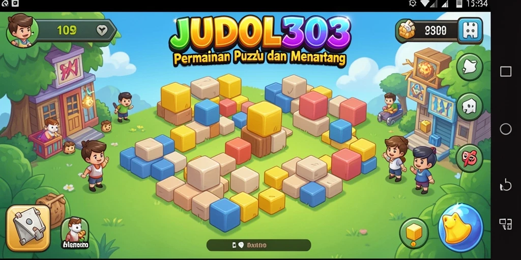 Screenshot gameplay JUDOL303 menunjukkan serunya menyelesaikan puzzle.