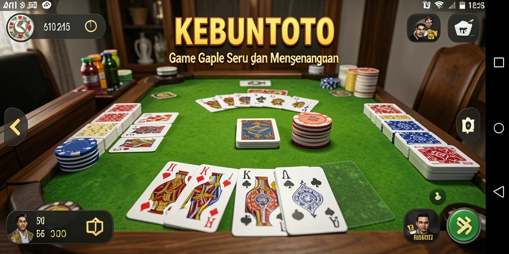 Tampilan seru gameplay KEBUNTOTO saat bermain Gaple.