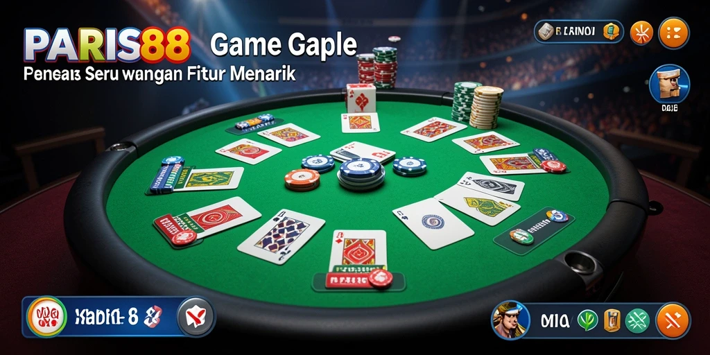 Tampilan seru gameplay Gaple di PARIS88.