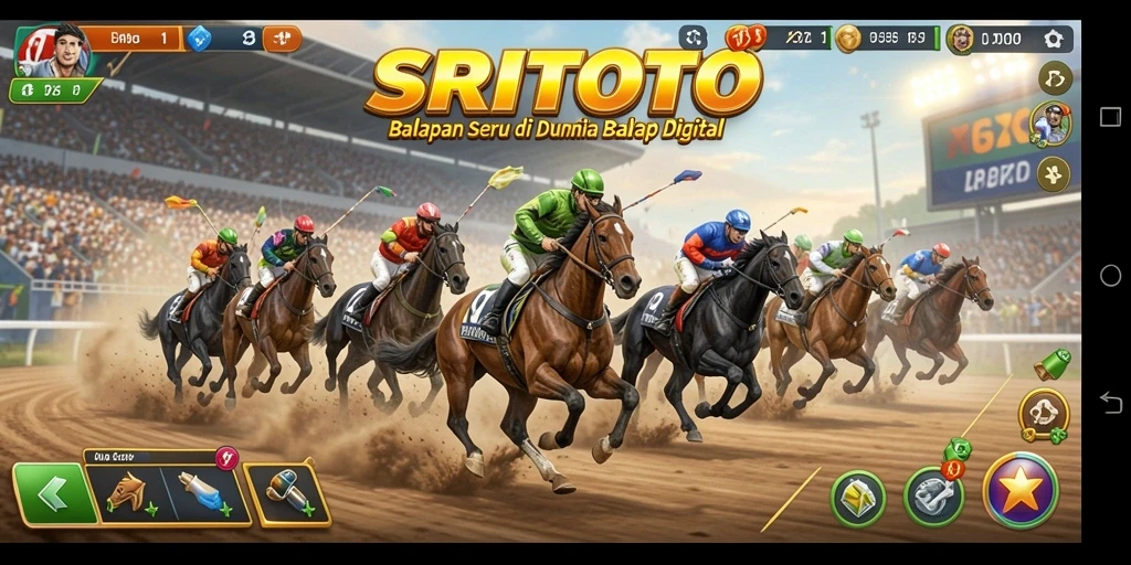 Screenshot gameplay SRITOTO yang menampilkan serunya balapan.